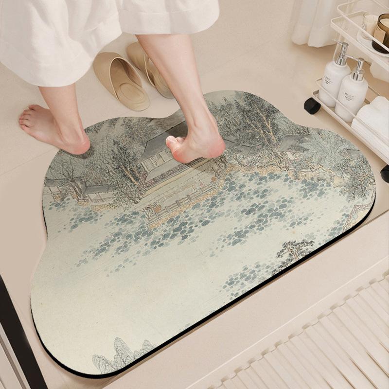 Cloud Floor Mat Bathroom Diatom Mud Soft Mat Non-slip Absorbent Bathroom Bathroom Door Mat Quick Drying Carpet