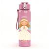 1PC White Angel Wings Figure 750ml Color Plastic Sports Water Bottle Leakproof Flip Straw Lid Suitable for Sports Office Home Use
