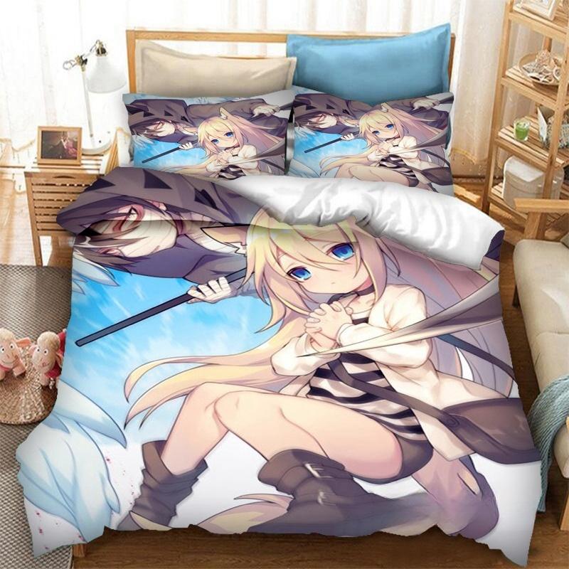 3D Printed Anime Angels Of Death Bedding Set Duvet Covers Pillowcases One Piece Comforter Bedding Sets Bedclothes Home Textiles