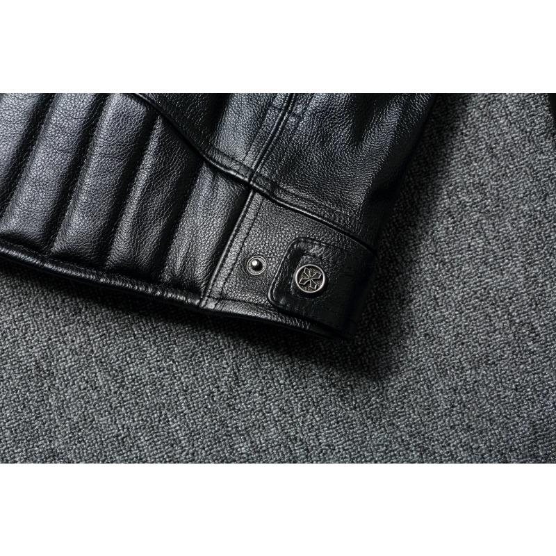 Veste de moto lourde de taille chinoise, manteau de motard de club, veste en cuir de vache véritable, vêtements d'équitation à capuche amovible pour hommes, veste en cuir pour hommes