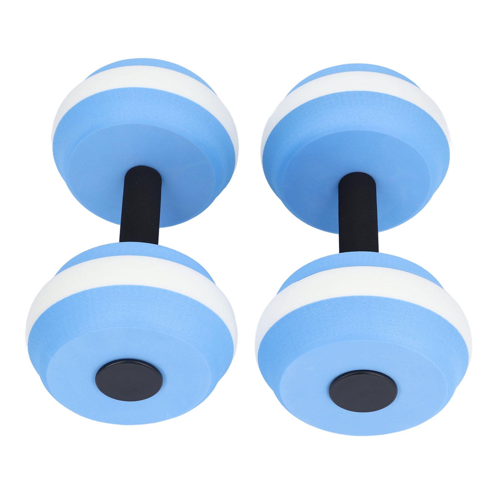 2PCS Water Dumbbells EVA Floating Dumbbell Fitness Barbells Equipment for Water Aerobic Exercise Blue and White