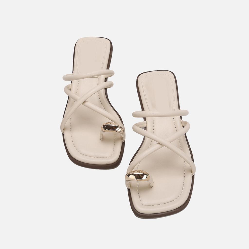 Summer Women's Heel Sandals Slipper Flat Heel Roman Shoes Low Heels Sandals Footwear Women's Gladiator Open Toe Beach Ladies