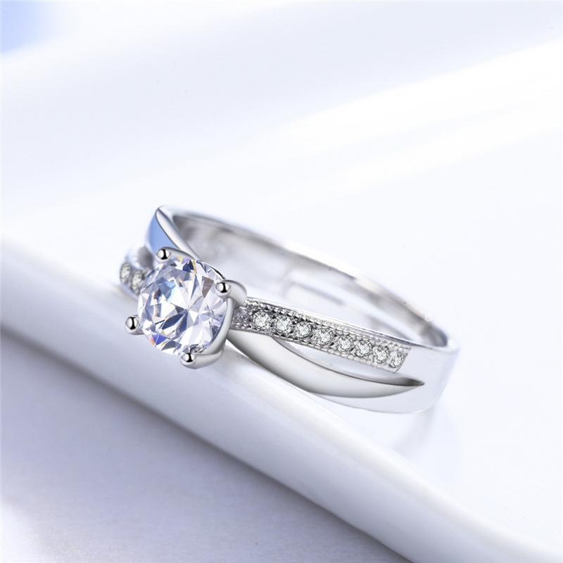 Lindon Classic Copper Alloy Zircon Ring Ladies Jewelry Wedding Promise Party Gift