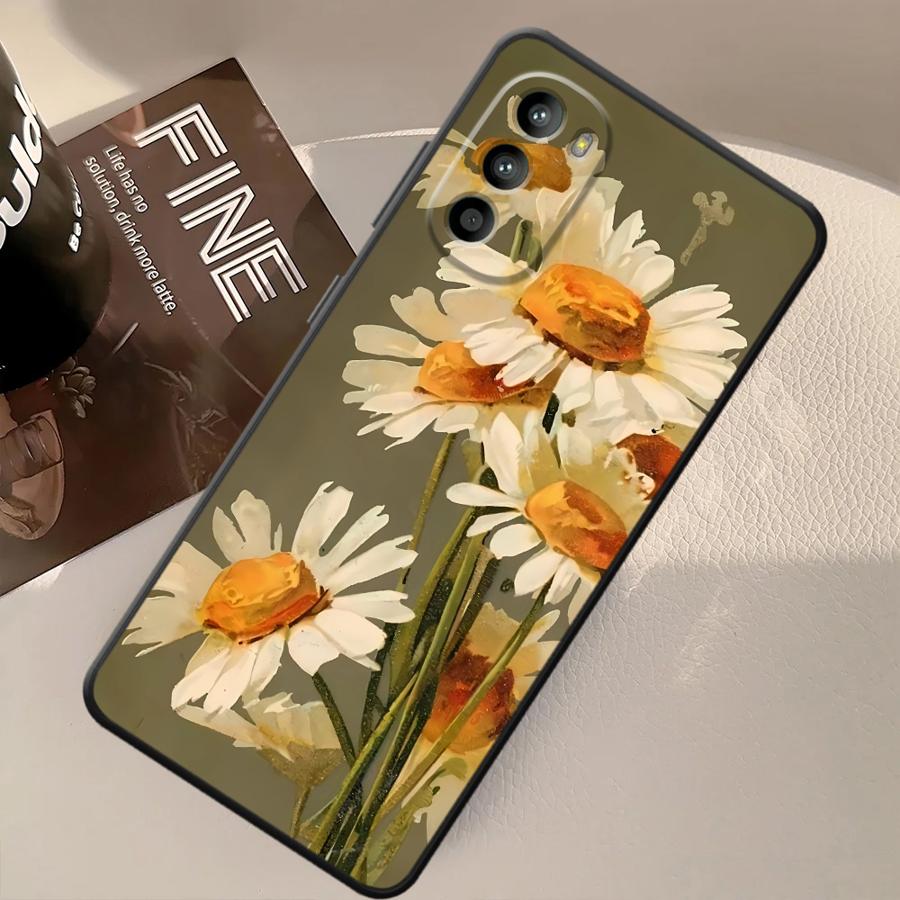 Oil Painting Flower Case for Motorola Moto G71 G53 G30 G32 G52 G51 G73 G50 Edge 20 Pro 30 Lite G60s G22 Edge40 Phone Cover