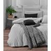 Parure de lit - 1 housse de couette 220 x 240 cm + 2 taies d'oreiller 60 x 60 cm - 65% coton, 35% polyester - Gris
