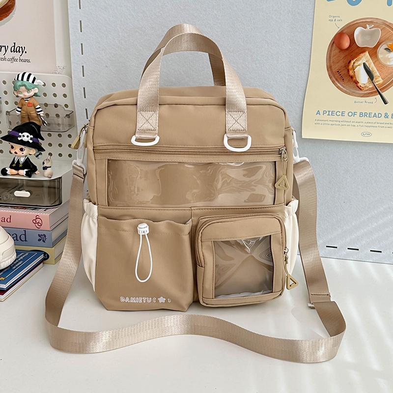Lightweight Shoulder Bag Messenger Bag Student Crossbody Bag Women's Color Block Backpack
