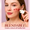 Julystar Liquid Blush Makeup with Cushion Applicator Matte & Dewy Face Blush Cream Long Lasting Lightweight Blusher Natural Looking Cheeks Tint Makeup