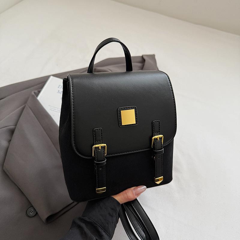 

Backpack women s 2025 autumn new trendy Korean version fashion contrasting color small backpack large capacity temperament women s shoulder bag