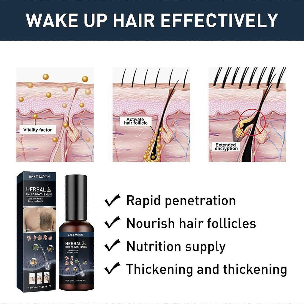 East Moon Hair Growth Liquid - Strengthening And Repairing Care For Rapid Thickening Of Beard And Chest Hair