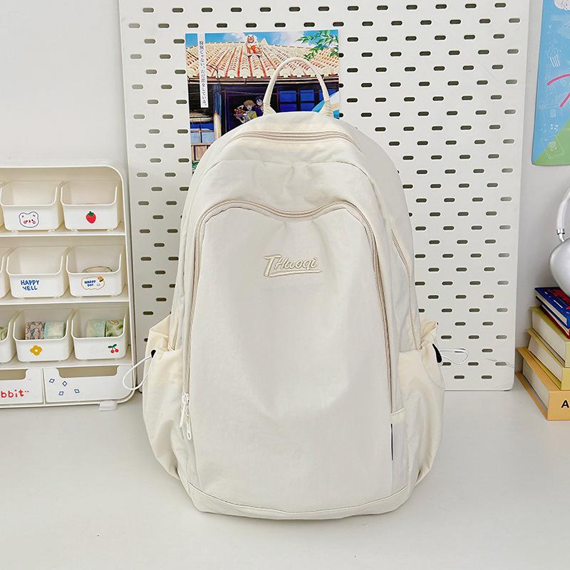 Schoolbag Korean ins style solid color small fresh schoolbag female, junior high school girl high school student backpack lightweight travel backpack