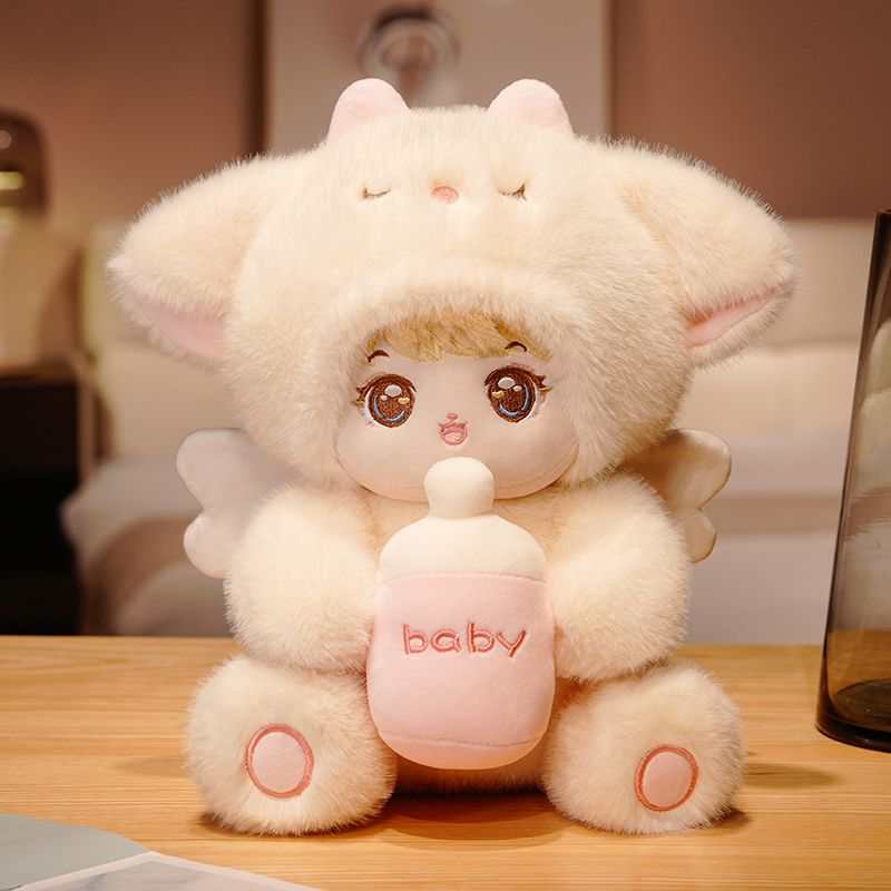 Kids Soft Plush Toy With Rabbit Elephant Design And Baby Bottle Decor For Kids Playroom Decor