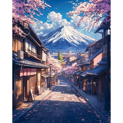CHENISTORY Diy Paint By Numbers For Adults Kits Acrylic Paint Purple Landscape On Canvas Numbers Painting For Home Decors