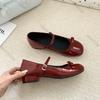 Spring Summer Women Mary Jane Shoes Shallow Mouth Ladies Casual  Butterfly-knot Low Heel Footwear Dress Leather Loafers