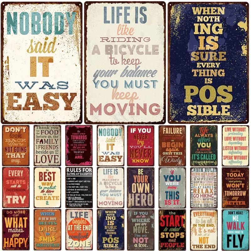 Clear Family Rules Vintage Tin Painting Inspirational Sentence Metal Signs Plaque Wall Decor Poster Home Decoration Accessories