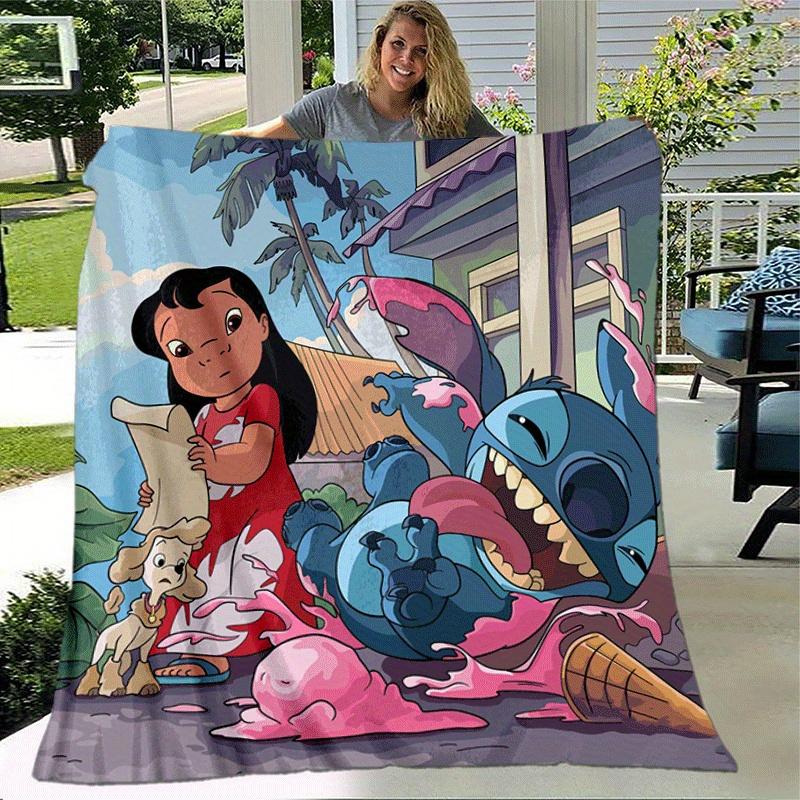 1pz Coperta con Stampa Stitch - Morbida, Coperta per Tutte le Stagioni per Ufficio, Regalo Personalizzato con Adorabile Design a Cartone Animato