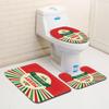 Christmas Bathroom Floor Mat Toilet Three-Piece Set