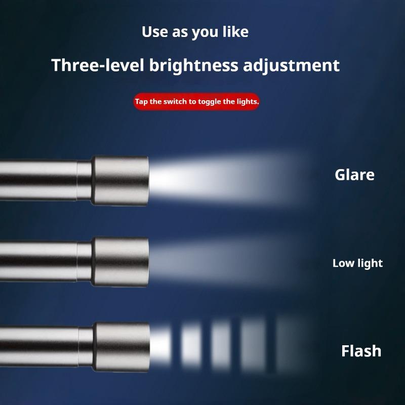 LED Strong Light Flashlight USB Rechargeable Aluminum Alloy Telescopic Zoom Flashlight Outdoor Searchlight Remote Torch Lantern