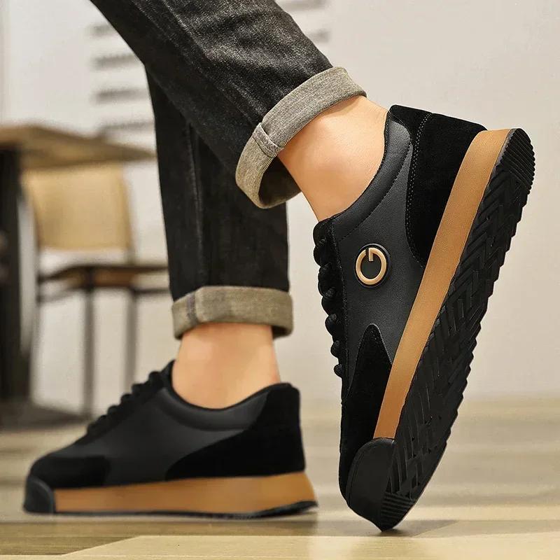 Spring Autumn Men Shoes Low-top Leather Casual Shoes Retro Classic Student Trendy Board Shoe High Quality Outdoor Tennis Sneaker