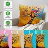 Retro Tree Of Life Cushion Pillowcase Printed Polyester 45X45Cm Throw Pillowcover Decorative Sofa Cushion Pillowslip Home Decor
