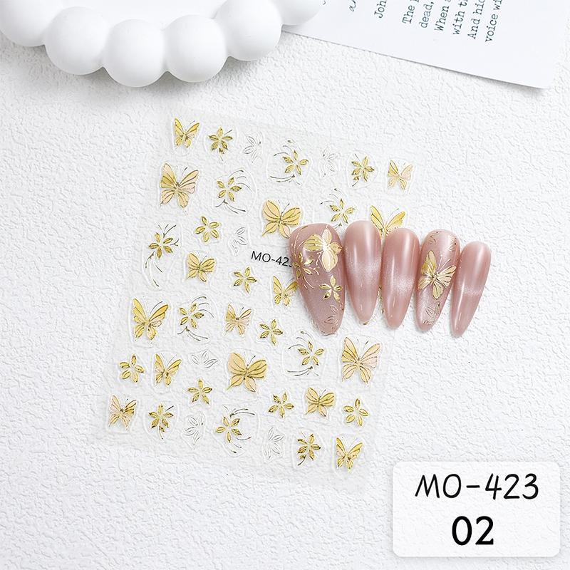 White 5D Pearl Lace Bowknot Wave Lines Nail Stickers Elegant Exquisite Nail Decoration Decals DIY Self Adhesive Transfer Slider