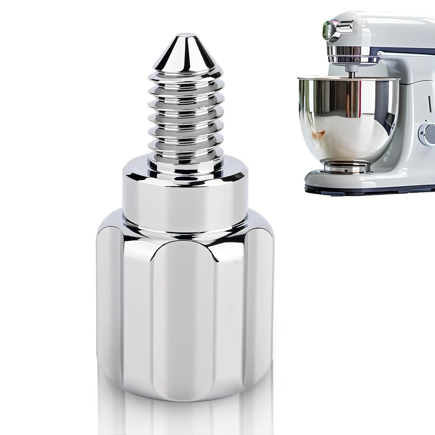 Aluminum Attachment Knob Thumb Screw Compatible with KitchenAid Stand Mixer, Silver Mixer Knob Thumb Screw Replacement (1 PCS)