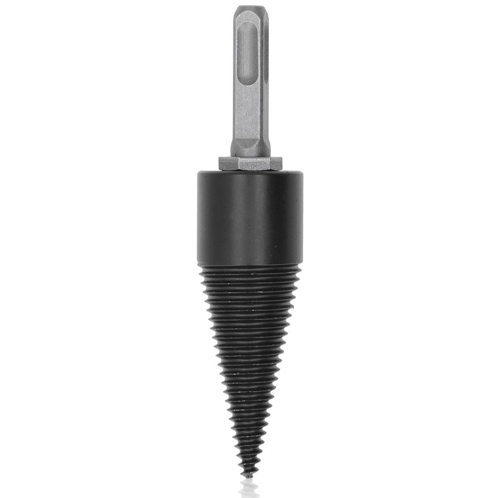 Firewood Bit Cone Wood Splitting Drill Carbon Steel Log Splitter Tool with 3Pcs Removable Shank