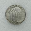 Antique American Liberty 25 Cents Coin, 1916-1930, Optional Brass or Silver Plated