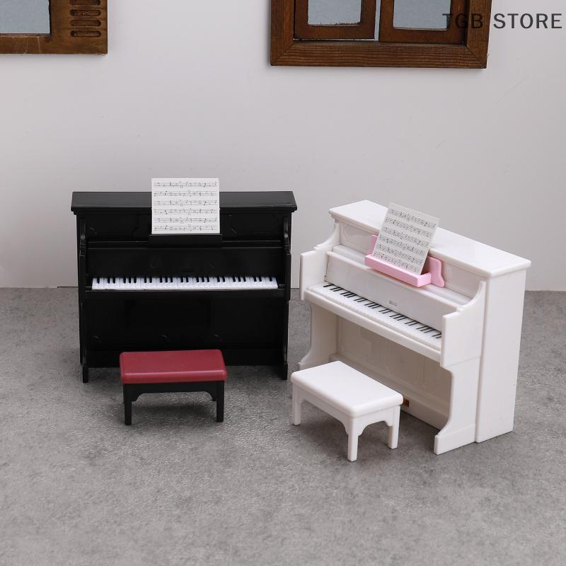 1 Set Simulated Piano Furniture Model Miniature Musical Instruments Cute Dollhouse Toy Doll House Playhouse Scene Accessories
