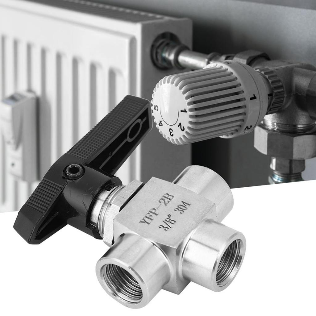 3 Way Ball Valve BSPP Female Thread Stainless Steel Valve for Water Pipe Flow ControlBSPP 38in