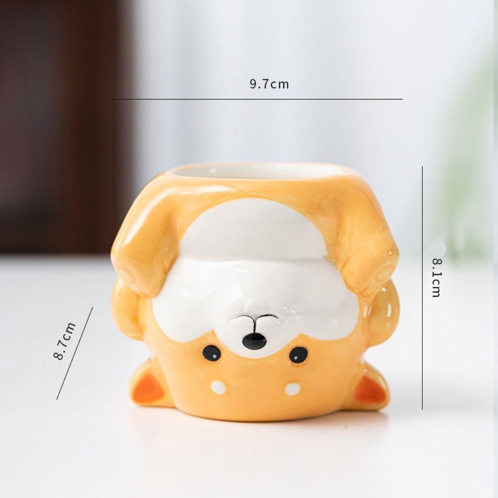 Süßer Keramik-Blumentopf mit Drainageloch Cartoon-Tier-Pflanzgefäß Pflanzenhalter Kleines Schreibtisch-Dekorationsobjekt Haus Bauernhaus