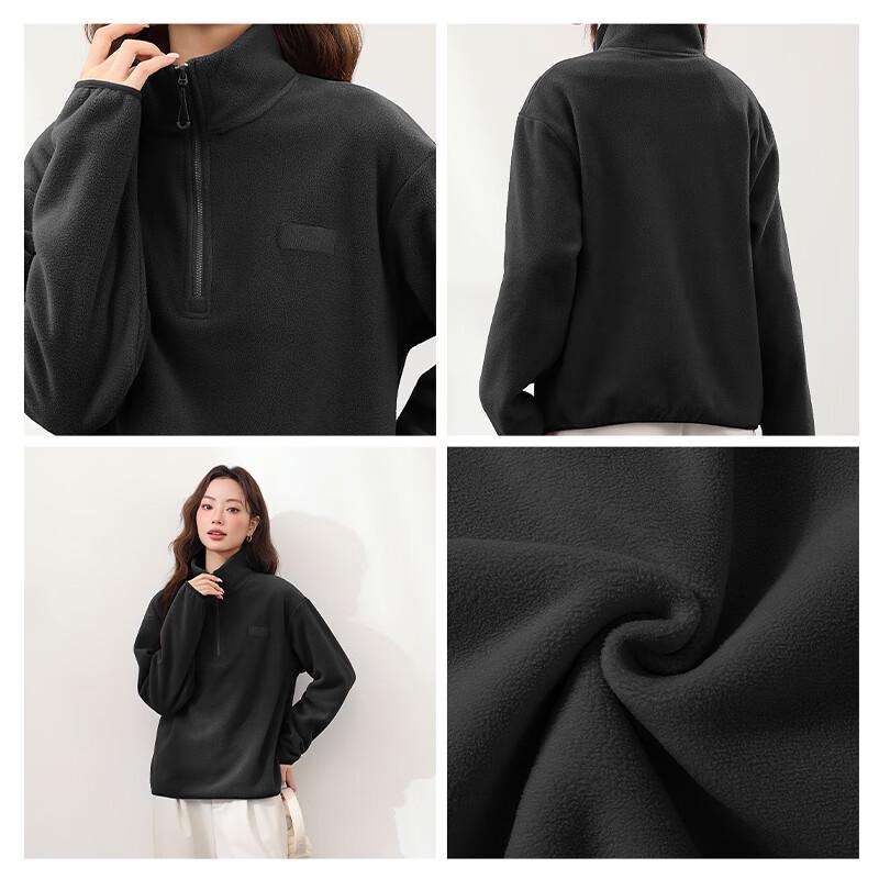 MJ STYLE Women's Half-Zip Fleece Jacket