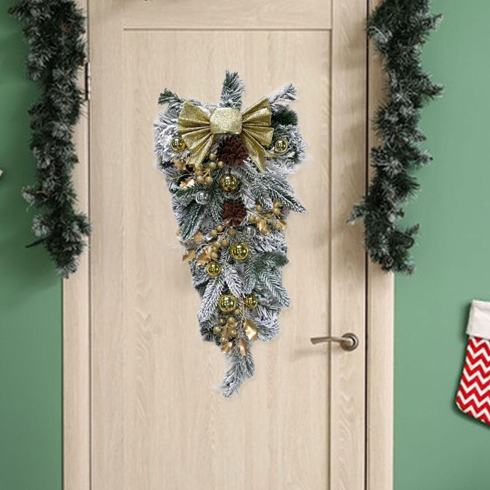 Artificial Christmas Wreath for Front Door and Wall Festive Hanging Garland with