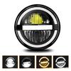 2 Pack Round LED Headlights, 7 Inch Headlamps with White High Low Beam, Amber Turn Signal, DRL, IP67 Rated, Compatible