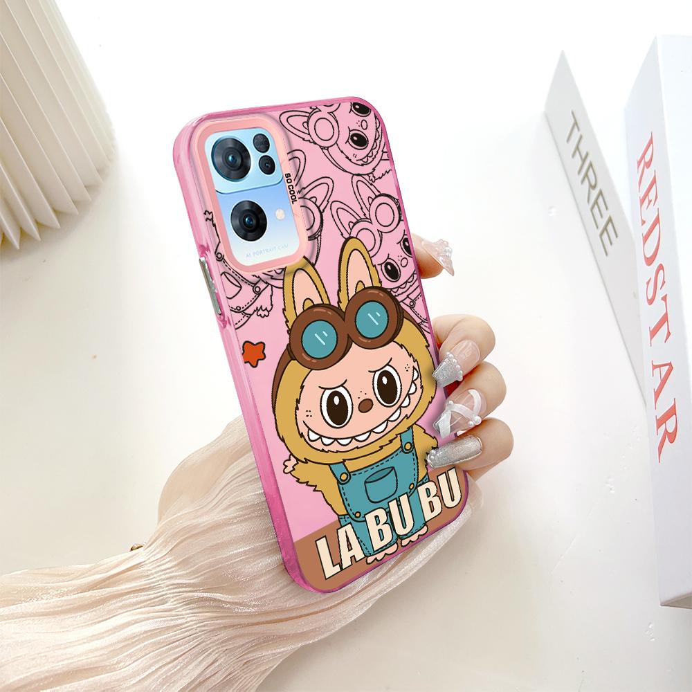 Custodia rigida antiurto anticaduta con motivo dipinto, argento colorato, bifacciale, per telefono OnePlus OPPO Reno Realme