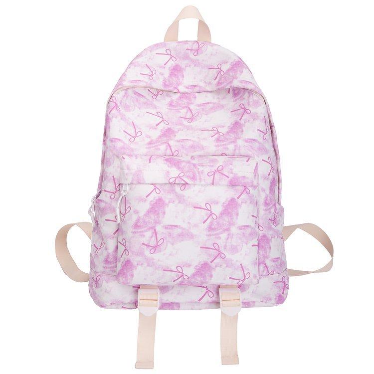 Schoolbag Korean version of Japanese ins tie-dye i lightweight, simple and versatile travel schoolbag, high school student large-capacity backpack