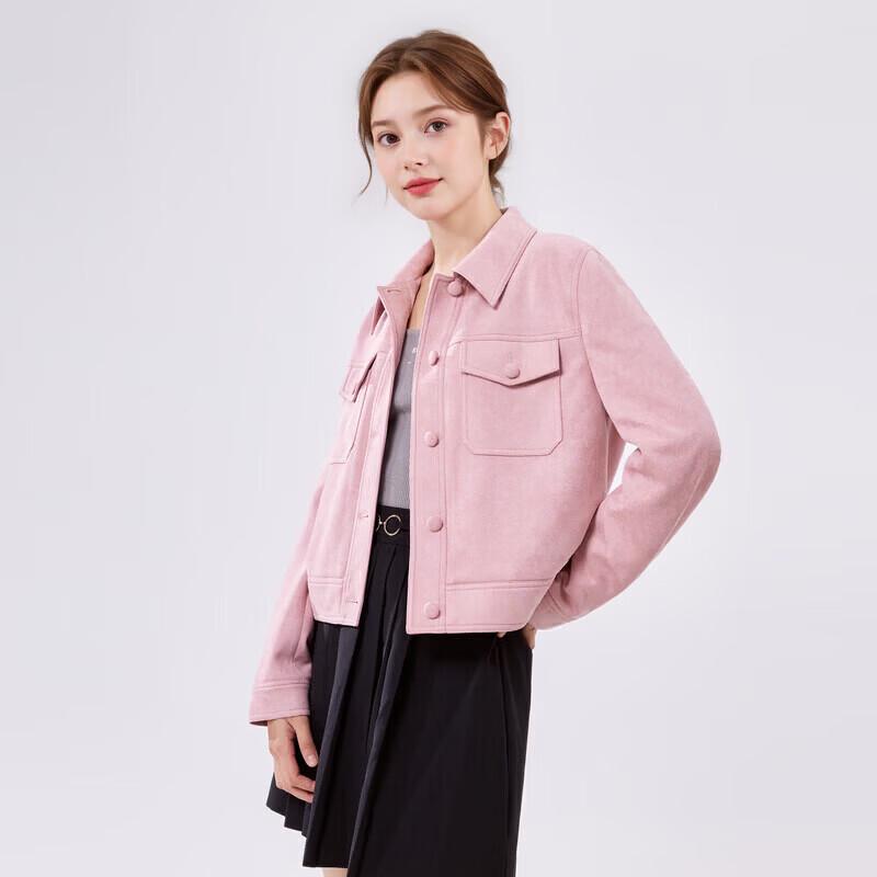 Qiushui Yiren Faux Suede Short Workwear Jacket S