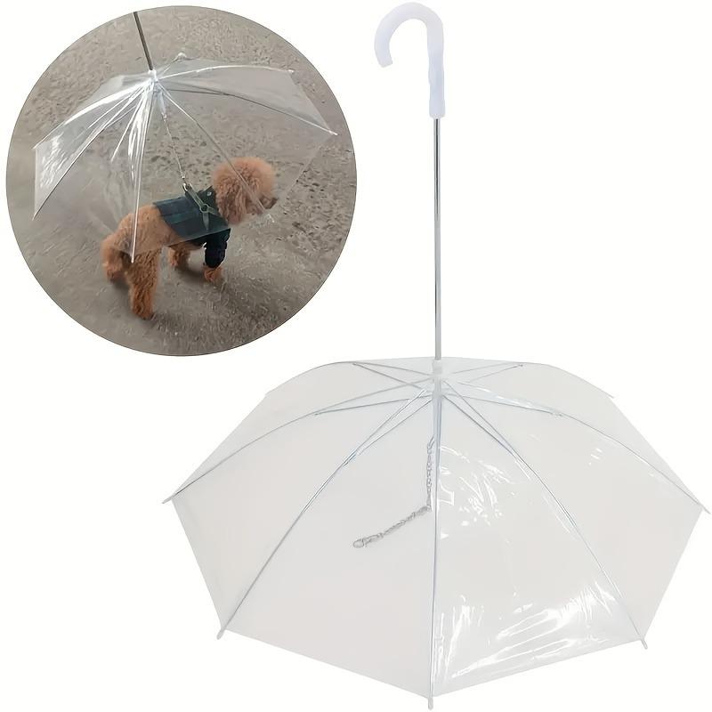 5pcs Transparent Umbrellas Leash for Small Dogs Pet Products Umbrella for Essential Accessory for Rainy Days Dog Walking