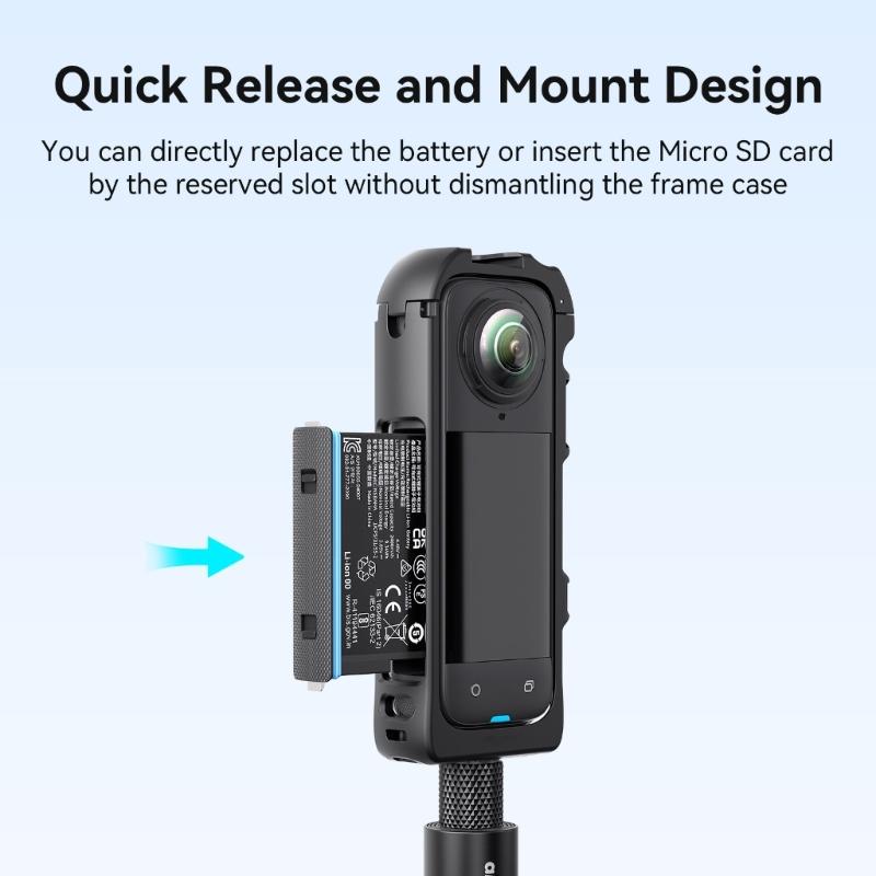 Fast Detachable Camera Cage Housing Shockproof For X5 Cameras Frames Enhances Heat Dissipation Mounting Systems