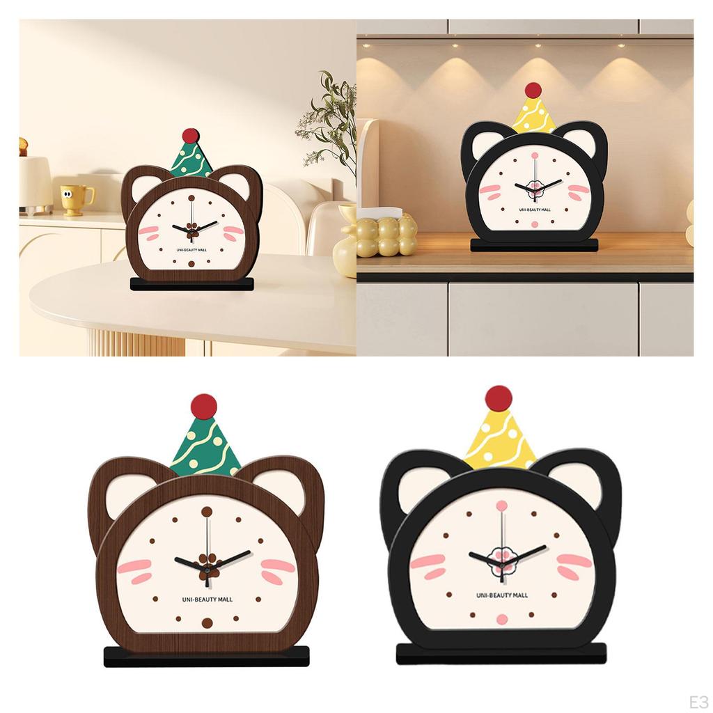 Table Clock Desk Silent Unique Ornament Home Decoration for Bedside Countertop Bedroom