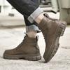 Scarpe da Uomo alla Moda Comode Designer Stivali Chelsea alla Caviglia in Vera Pelle Scarpe da Uomo Suola Spessa Stivali Casual da Motociclista Uomo Business