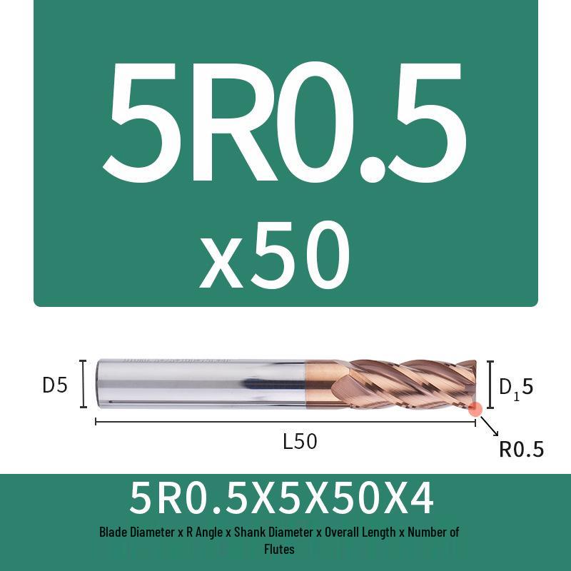 55-Degree Carbide Bull Nose End Mill with Wear-Resistant Coating for CNC Routers