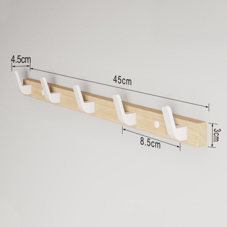 Wood Wall Hook White Black Aluminum Creative 3 4 5 6 Row Hooks for Bathroom Kitchen Door Decorative Coat Towel Key Holder Hanger
