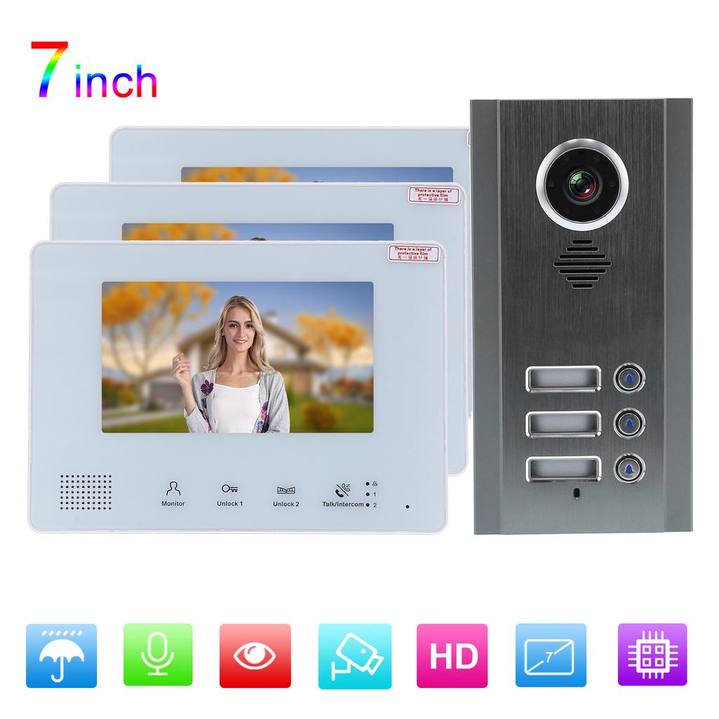 BUS 2 Wire Video Doorbell Camera Direct Press Type Color Display Two Way Intercom Night Vision