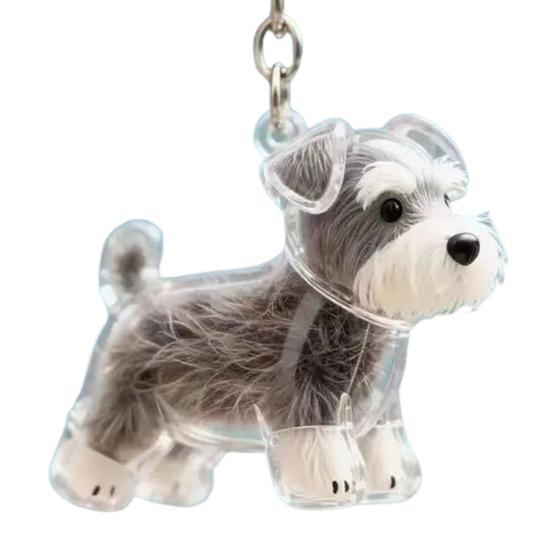 Dog Hair Collector Keychain Dog Shape Charm Keychain Memorial Storage Box Transparent Pet Fur Keepsake Capsule Memorial Gift for Pet Lovers