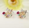 2024 Fashion Gold Cute Color Ful Bow Crystal  Earrings Elegant Crown Stars Crystal Earrings Bohemian Earrings Women's Jewely