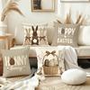 Easter Bunny Pillow Cover Set Happy Easter Honey Bunny Print Soft Cozy For Sofa Bed Living Room Spring Farmhouse Decor Gifts