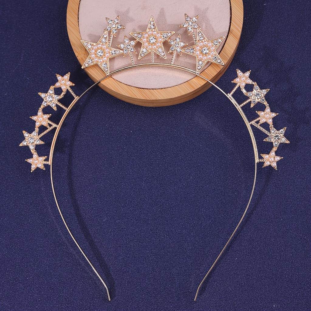 Feenkronen Niedliche Kristall Braut Haar Tiara Hochzeit Haarschmuck Strass Haarband Stern Haarreif Kopfschmuck Kopfschmuck