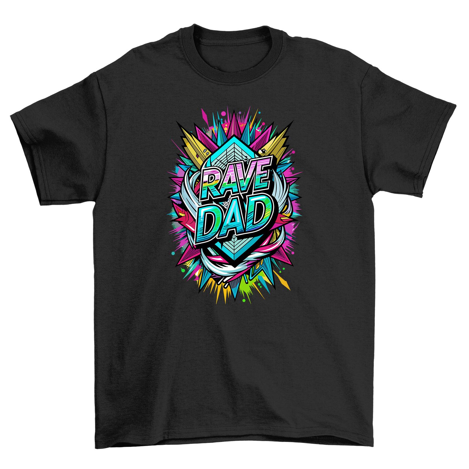 

Rave Dad Funny T-Shirt Mens Womens Tees Top - Colorful Design for the Ultimate Party Parent! Unisex P L