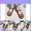 Stylish Vintage French Buckle Closed-toe Flat Slip-on Shoes For Women Soft Sole