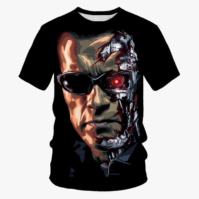 Maglietta Stampata 3D Film Classico Terminator Estate Uomo Outdoor Moda Urbana Girocollo Top Street Harajuku Casual Manica Corta Abbigliamento